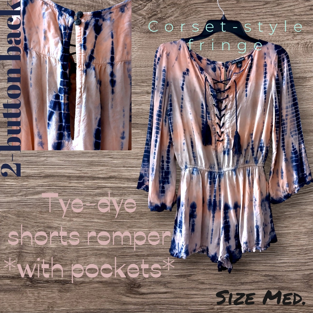 Blue and Pink Tie-Dye Romper